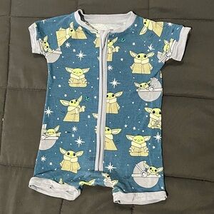 Little sleepies shorty romper - Grogu
